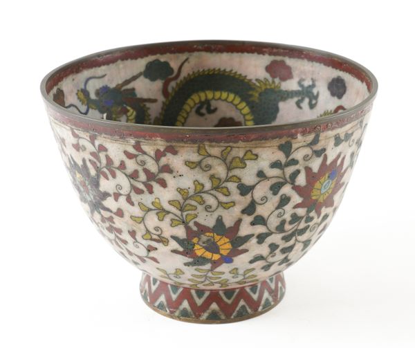 A CHINESE CLOISONNÉ FOOTED BOWL