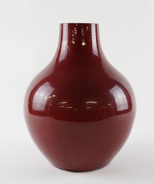 A CHINESE FLAMBE-GLAZED VASE