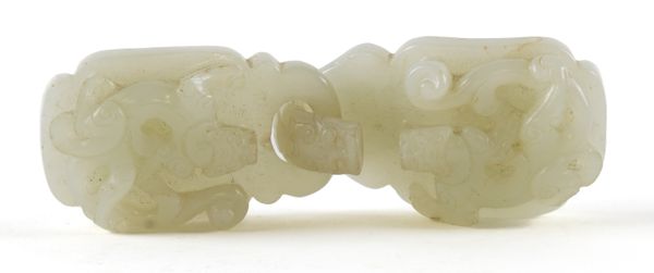 A CHINESE CELADON JADE TWO-PIECE BELT BUCKLE (3)