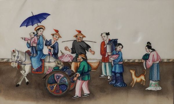 SEVEN CHINESE PAINTINGS ON RICE PAPER (7)