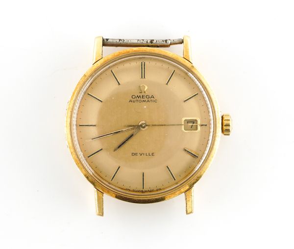 OMEGA SEAMASTER DE VILLE. A GOLD AUTOMATIC CALENDAR WRISTWATCH