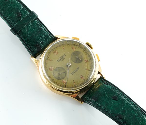 AUREOLE. A SWISS 18K GOLD CHRONOGRAPH WRISTWATCH