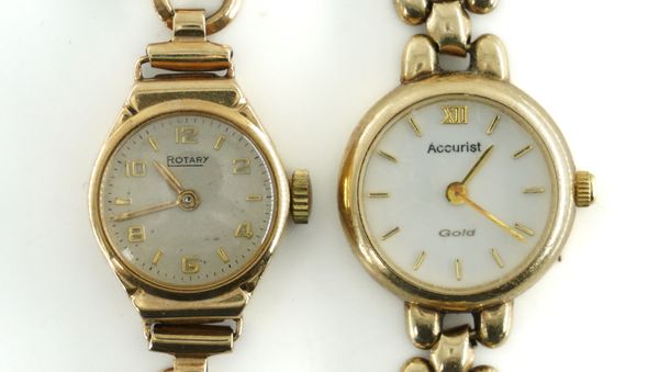 TWO 9CT GOLD LADIES WRISTWATCHES