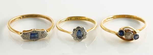 THREE SAPPHIRE RINGS