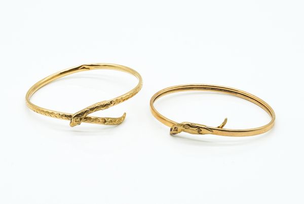 TWO GOLD BANGLES (2)