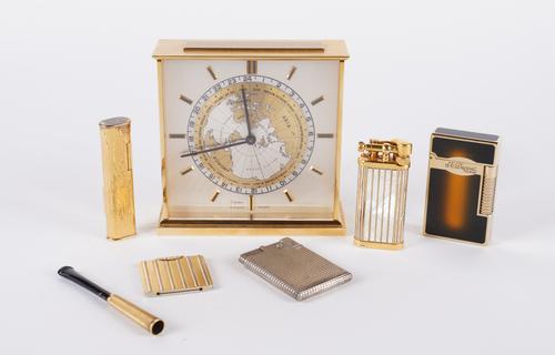 CARTIER: A BRASS DESK CLOCK WITH WORLD TIME ZONES (7)