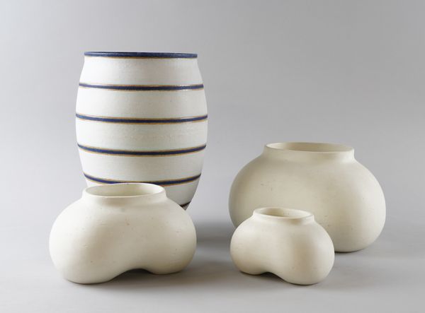 HERMES: A SET OF THREE GRADUATED LOBED VASES (4)