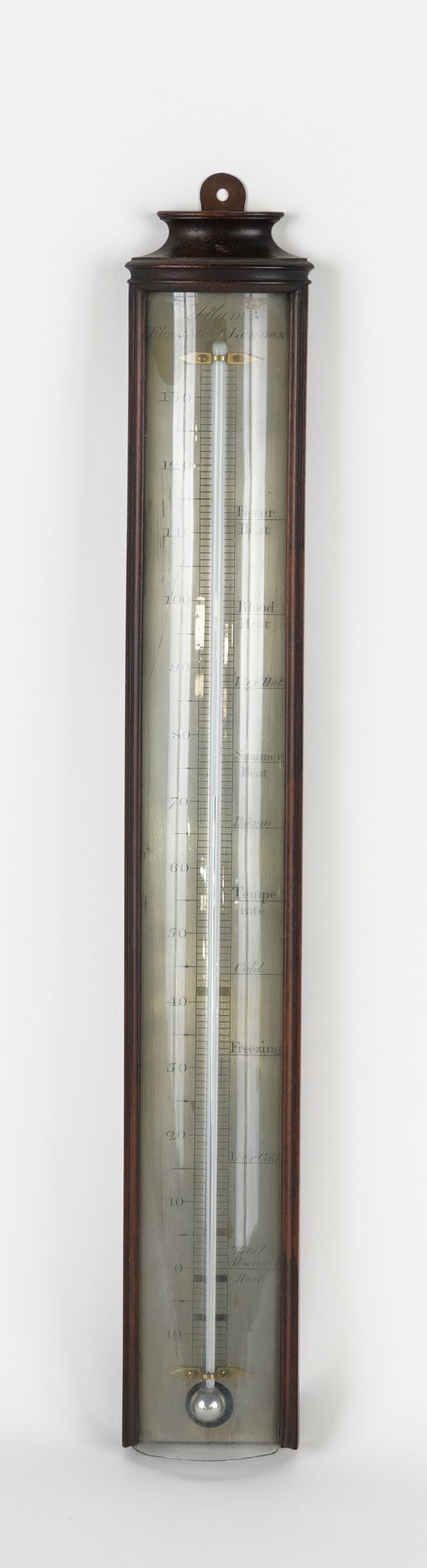 ADAMS, FLEET STREET LONDON: A GEORGIAN MAHOGANY STICK BAROMETER