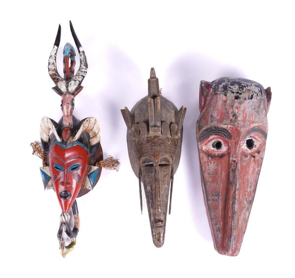 THREE AFRICAN TRIBAL MASKS (3)