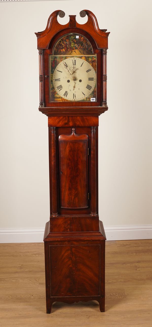 A SCOTTISH MAHOGANY EIGHT DAY LONGCASE CLOCK