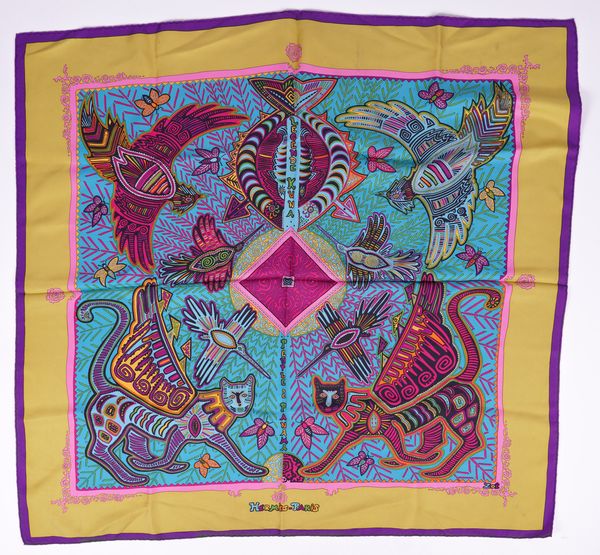 HERMES: TWO SILK SCARVES (2)