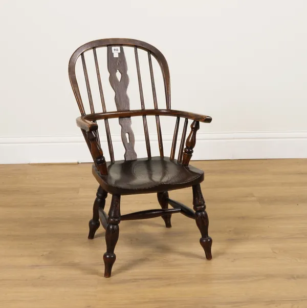 A 19TH CENTURY CHILD’S ASH AND ELM WINDSOR CHAIR