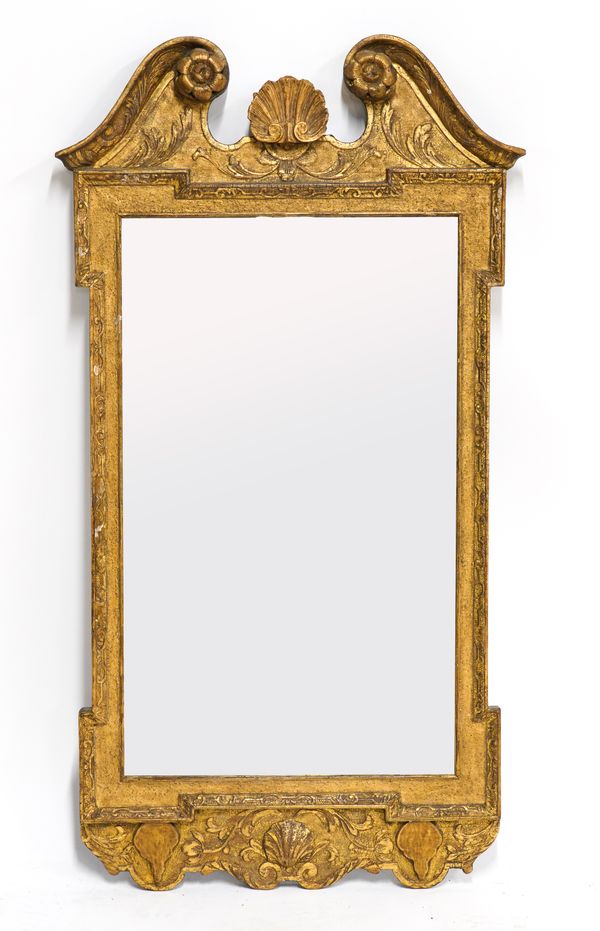 A GEORGE II GILT FRAMED MIRROR