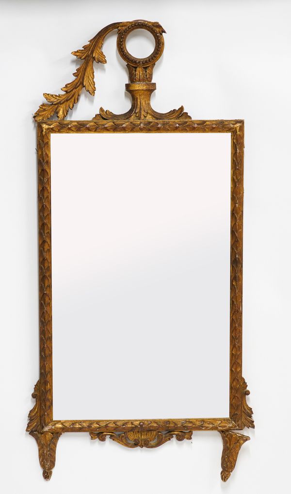 A 19TH CENTURY EUROPEAN GILT FRAMED MIRROR