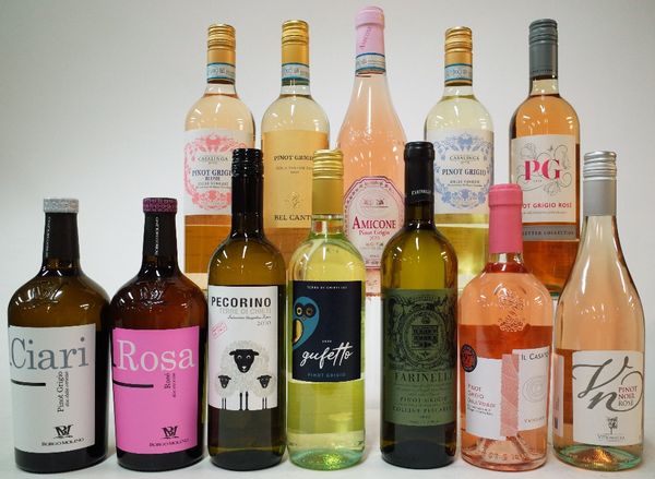 12 BOTTLES ITALIAN WHITE AND ROSÉ WINE