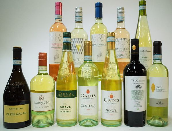 12 BOTTLES ITALIAN WHITE AND ROSÉ WINE