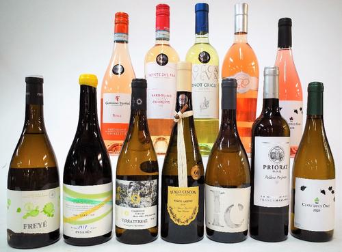 12 BOTTLES SPANISH AND ITALIAN WHITE AND ROSÉ WINE