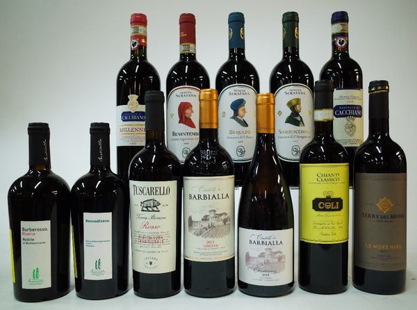 11 BOTTLES ITALIAN RED AND 1 WHITE WINE