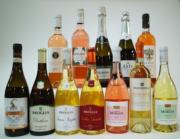 12 BOTTLES ITALIAN WHITE AND ROSÉ WINE