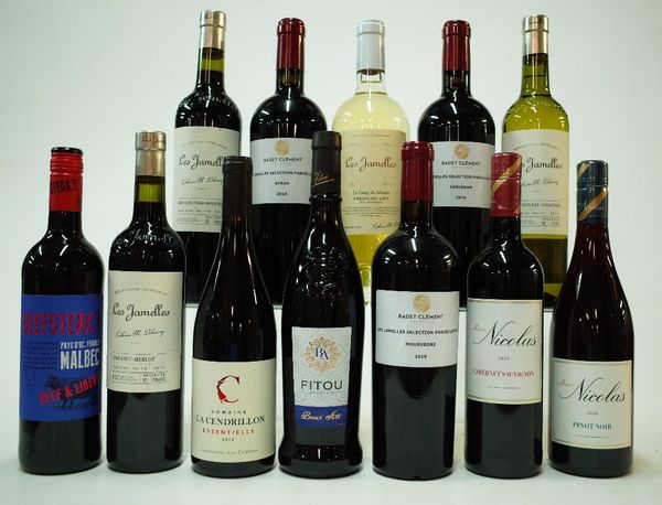 12 BOTTLES FRENCH RED AND WHITE WINE