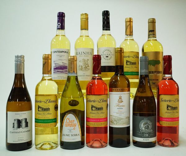 12 BOTTLES SPANISH AND PORTUGUESE WHITE AND ROSÉ WINE