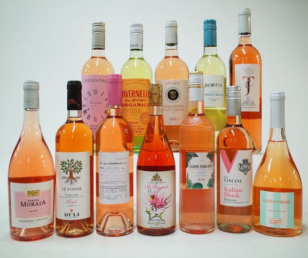 12 BOTTLES ITALIAN ROSÉ AND WHITE WINE