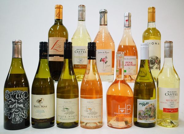 12 BOTTLES FRENCH WHITE AND ROSÉ WINE