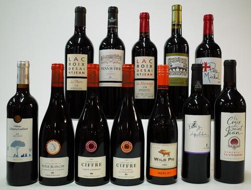 12 BOTTLES FRENCH RED WINE