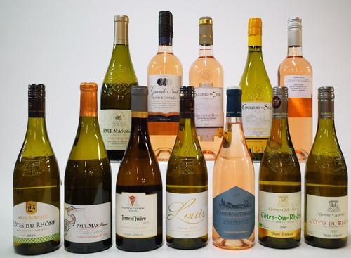 12 BOTTLES FRENCH WHITE AND ROSE WINE