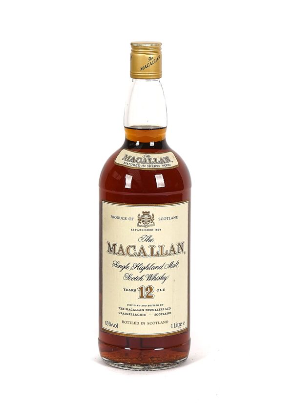 A 1L BOTTLE OF THE MACALLAN 12 YEARS OLD SINGLE HIGHLAND MALT SCOTCH WHISKY