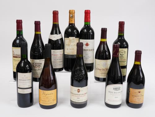 TWELVE BOTTLES MOSTLY OF RED WINE INCLUDING A BOTTLE OF SAINT-EMILION GRAND CRU 2001 (12)