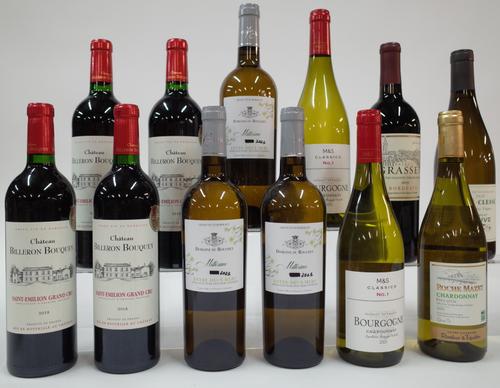 12 BOTTLES FRENCH RED AND WHITE WINE