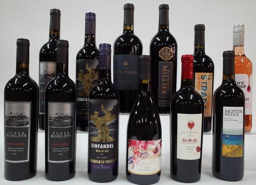 11 BOTTLES AMERICAN RED AND 1 WHITE ZINFANDEL WINE