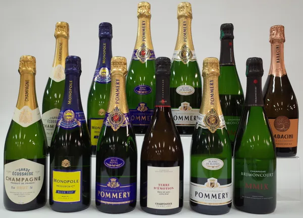 11 BOTTLES CHAMPAGNE AND 1 MOLDOVAN SPARKLING WINE