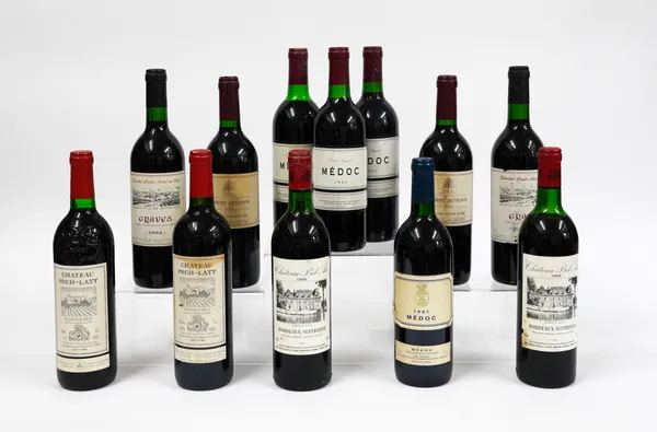 TWELVE BOTTLES OF RED WINE TO INCLUDE TWO BOTTLES OF CHATEAU PECH-LATT CORBIERES 1995 AND 2005 (12)