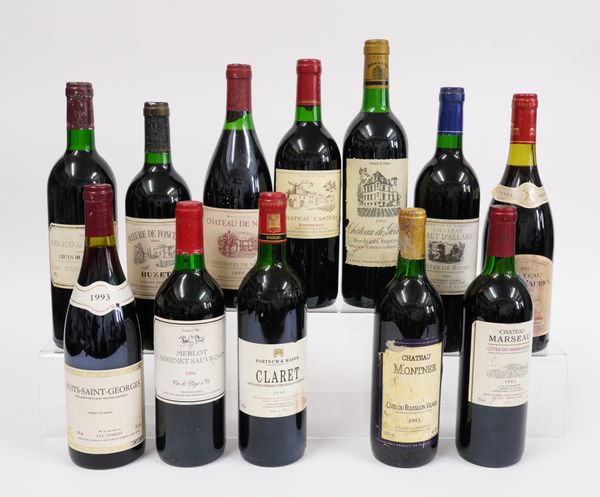 TWELVE BOTTLES OF RED WINE TO INCLUDE A BOTTLE OF CHATEAU CASTERA BORDEAUX 1993 (12)