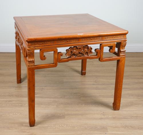 A CHINESE EXPORT SQUARE CENTRE TABLE