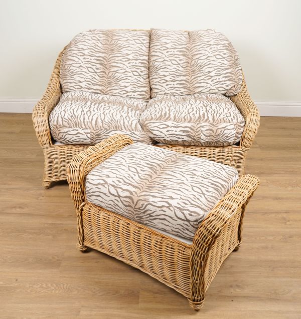 A 20TH CENTURY RATTAN FIVE PIECE  SUITE (5)