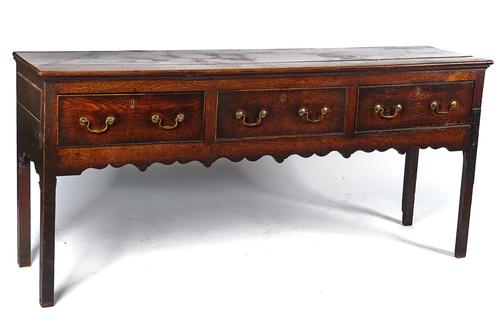 AN 18TH CENTURY OAK DRESSER BASE