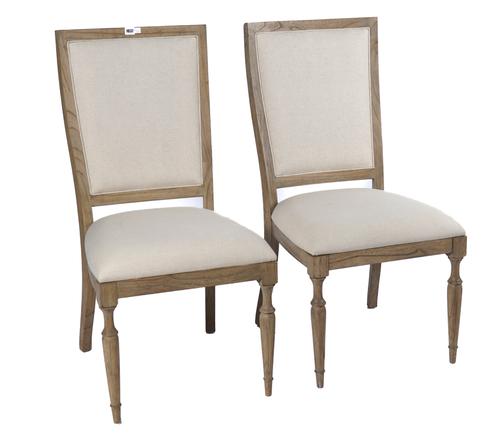 HUDSON UK; A PAIR OF LOUIS XVI STYLE SQUARE BACK SIDE CHAIRS (2)