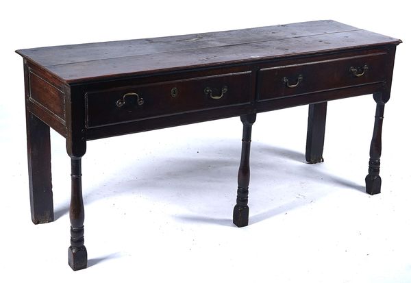 AN 18TH CENTURY OAK DRESSER BASE