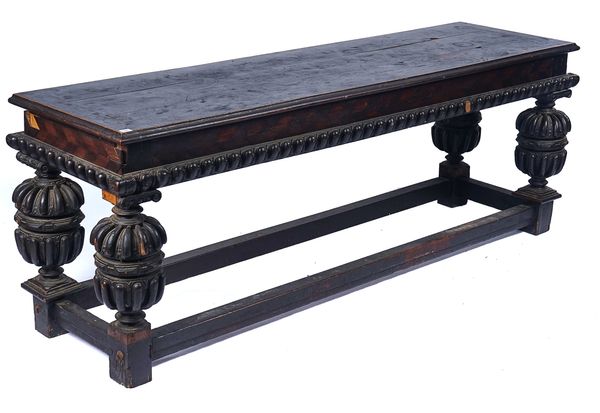 A MID-17TH CENTURY STYLE EBONISED CONSOLE TABLE