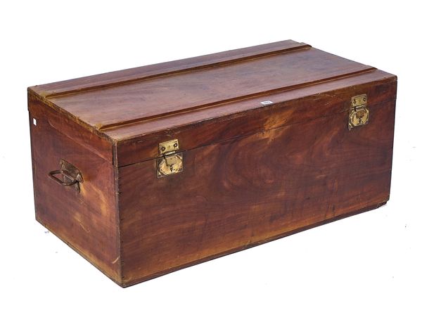 A 19TH CENTURY CHINESE-EXPORT RECTANGULAR TRAVELING TRUNK