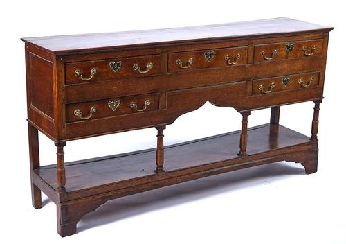 AN 18TH CENTURY AND LATER OAK DRESSER BASE