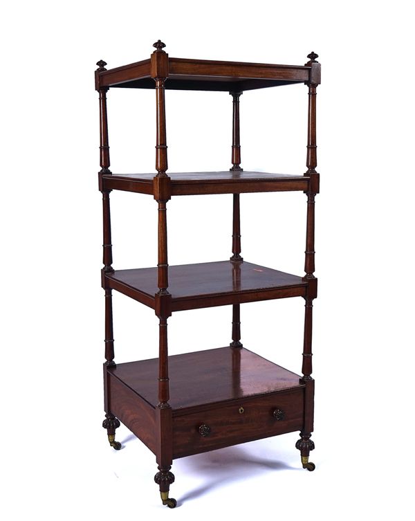 A REGENCY MAHOGANY FOUR TIER WHAT-NOT