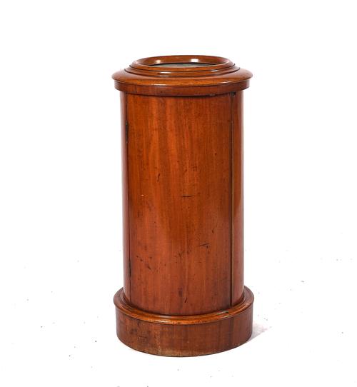 A VICTORIAN MAHOGANY CYLINDRICAL PEDESTAL