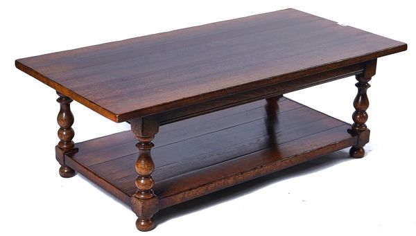 TITCHMARSH AND GOODWIN; AN OAK COFFEE TABLE OF 17TH CENTURY DESIGN