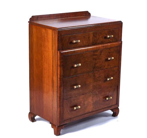 A MID-20TH CENTURY WALNUT CHEST