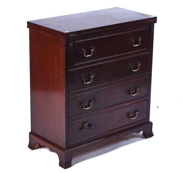 AN 18TH CENTURY STYLE MAHOGANY BACHELOR'S CHEST