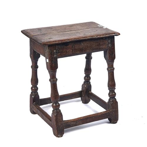 A 17TH CENTURY OAK JOINT STOOL